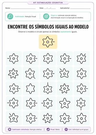 Amostra de atividade de linguagem e associação
